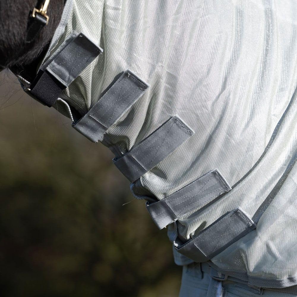 Rugged Ride equestrian fly sheet silver set including matching horse fly mask