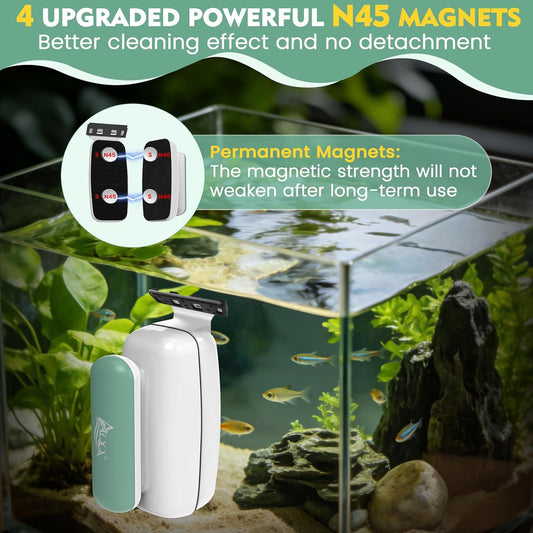AQQA magnetic fish tank scraper with interchangeable stainless steel blade