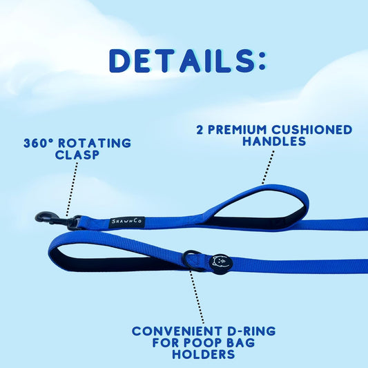 Soft neoprene padded handle detail on ShawnCo pet leash