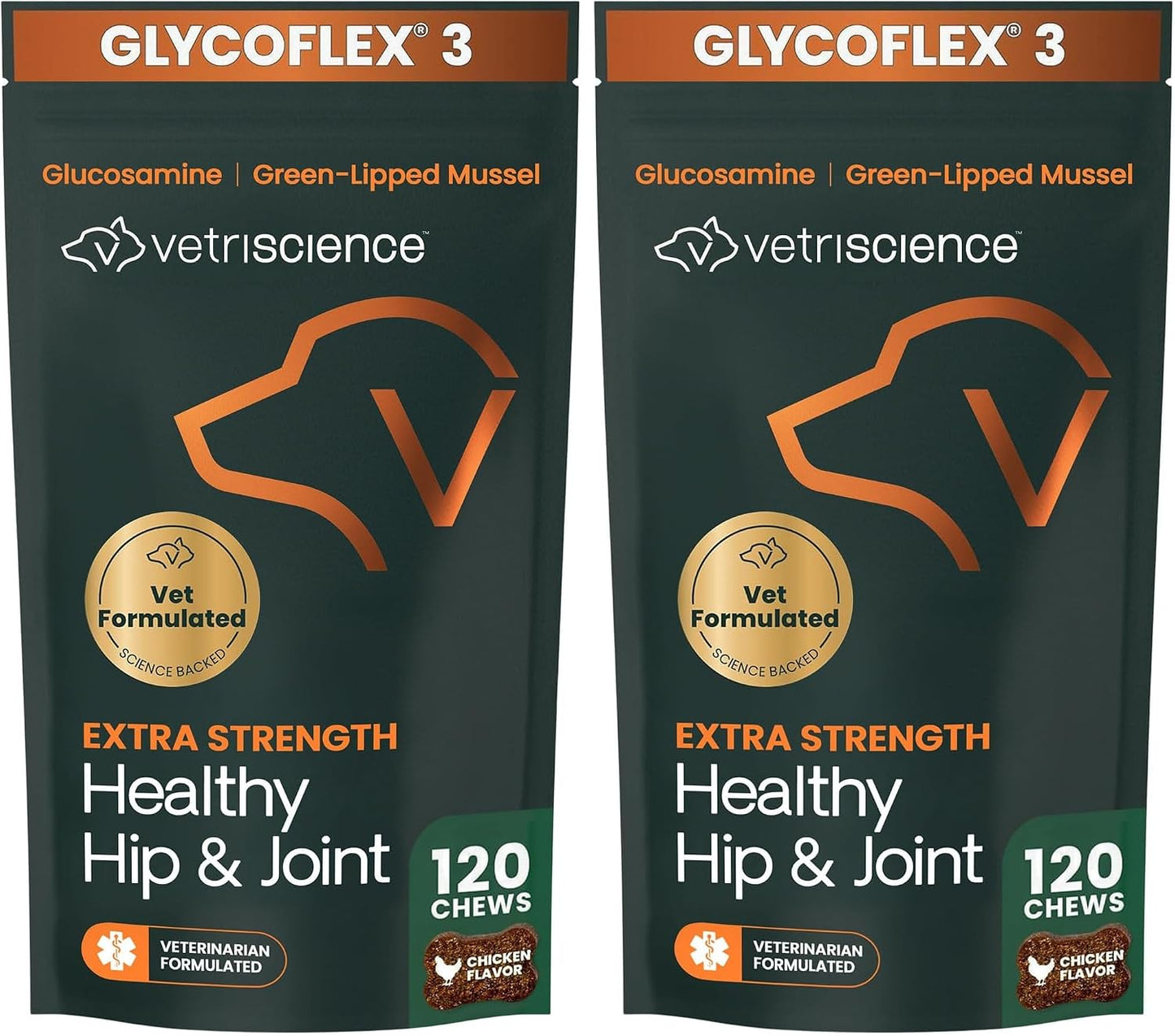 VetriScience Extra Strength Hip & Joint Supplement for Dogs - Supports Joint Health & Mobility, Vet-formulated w/Glucosamine, MSM & Green-Lipped Mussel - Chicken Flavor, 120 Chews - Image 14