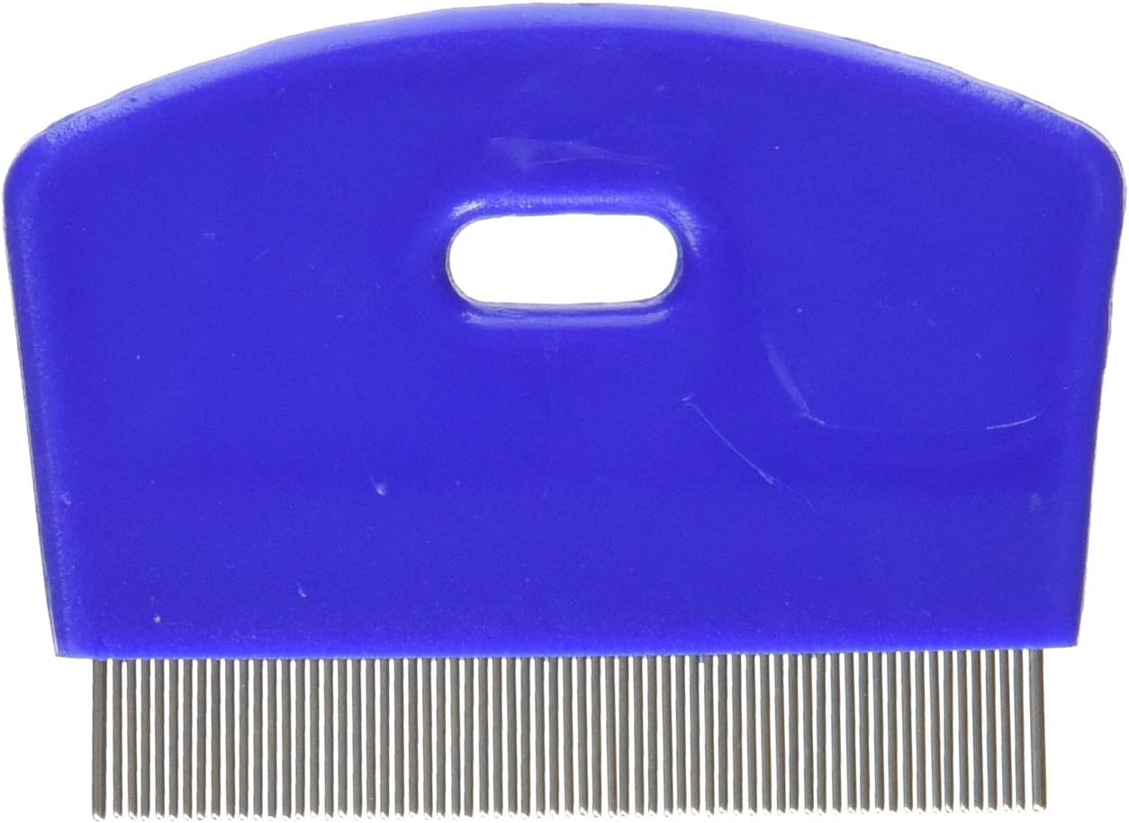 Close up of KVP stainless steel flea comb teeth for cat grooming