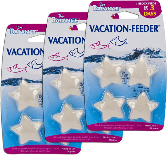 Penn-Plax slow release starfish shaped feeding blocks for weekend vacation fish feeding.