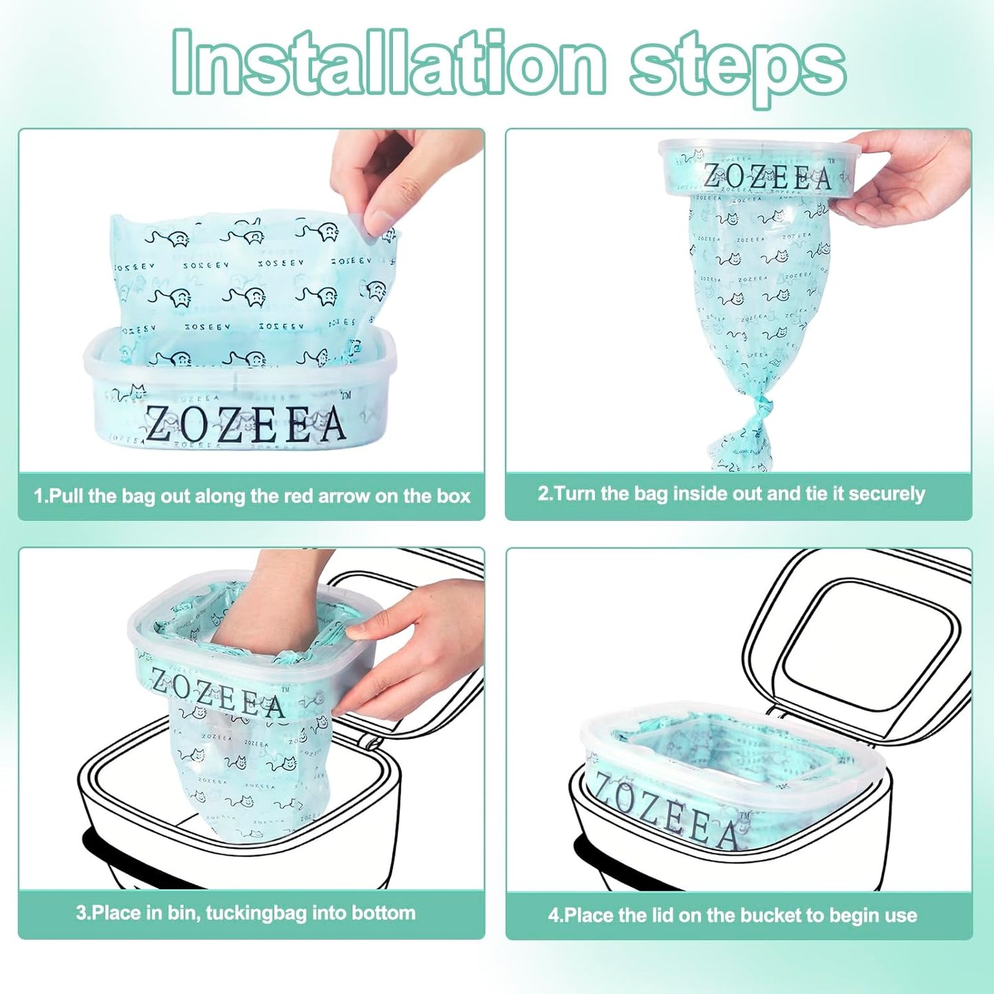 Zozeea authentic USA imported cat litter refill bags lifestyle view