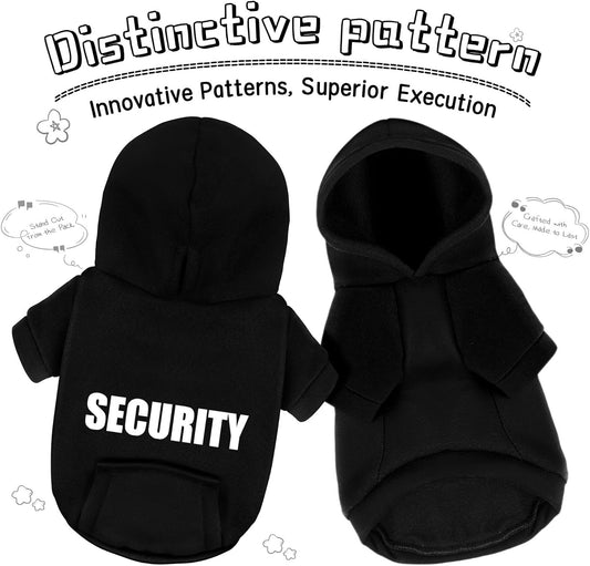 Paiaite printed security dog clothes back view showing text design