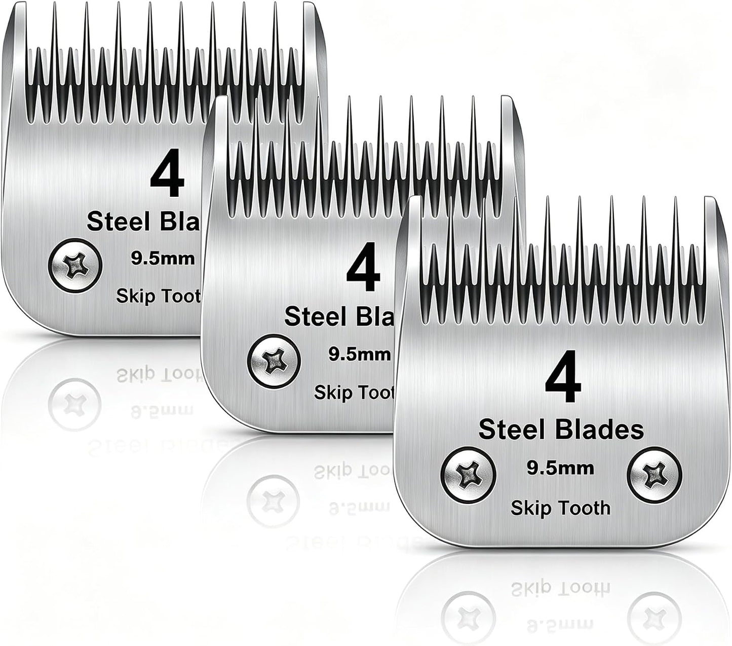 7 Skip Tooth Detachable Pet Dog Grooming Steel Blades,Compatible with Andis,Oster A5,Wahl KM10 Series Clippers,Cut Length 1/8-Inch (3.2mm) 1 Pack - Image 15