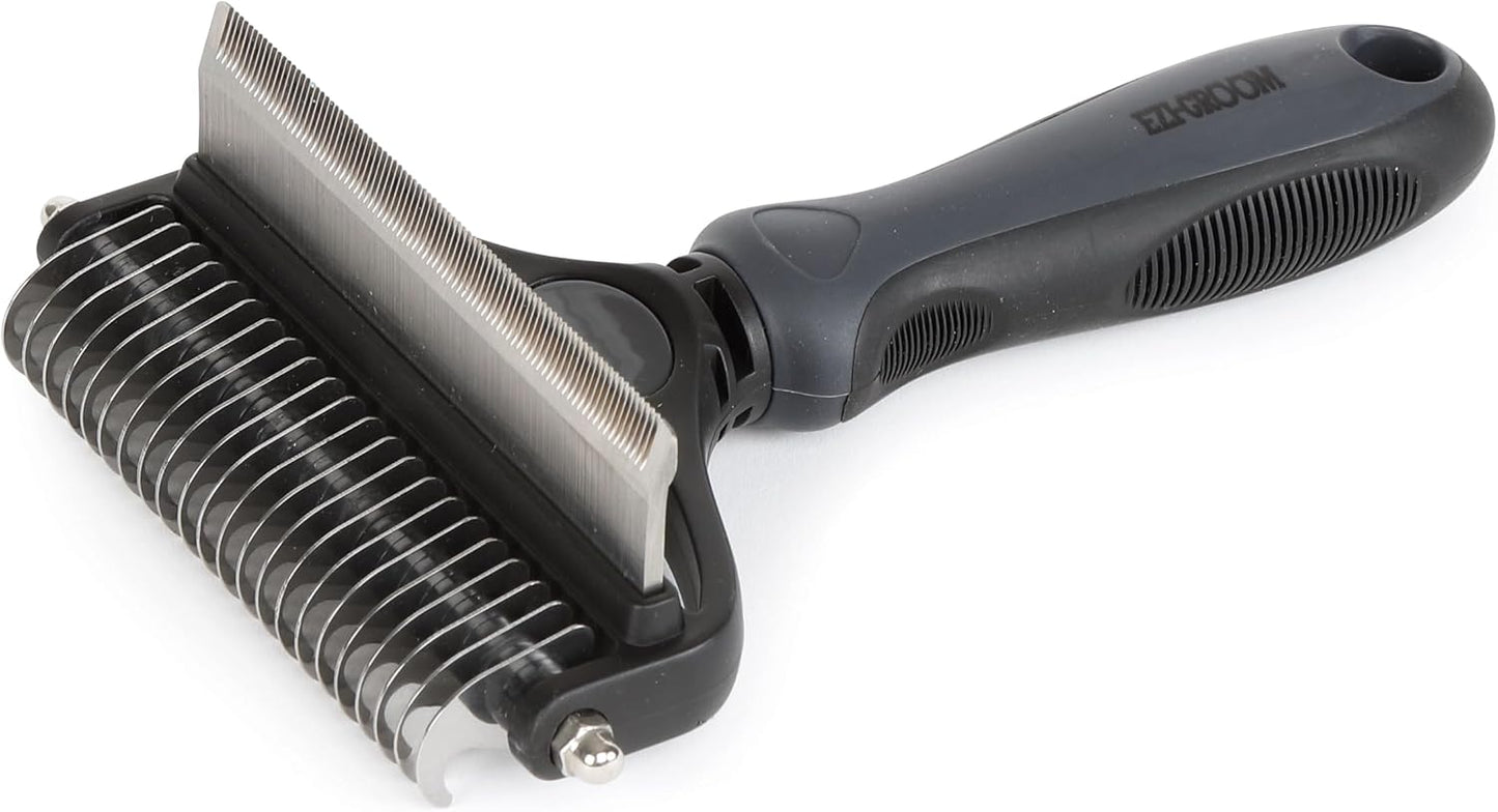 Shires Equestrian Ezi-Groom Tidy Up Comb Blue stainless steel teeth