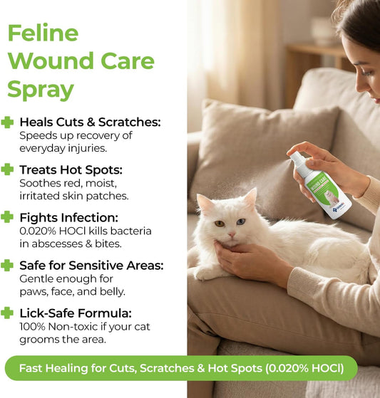Imported USA feline antiseptic spray for cat cuts and abrasions
