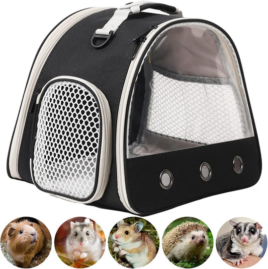 Leopard Gecko Portable Carrier with Leather Harness and Leash Set,Small Animal Travel Cage with Transparent Window,Lizard Carrier for Hamster Rabbit Gerbil Hedgehog Sugar Glider - Image 2