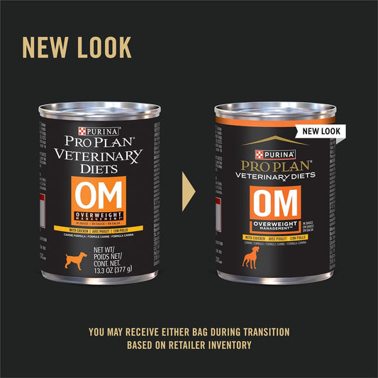Purina OM canine formula 12 pack weight loss wet food for dogs