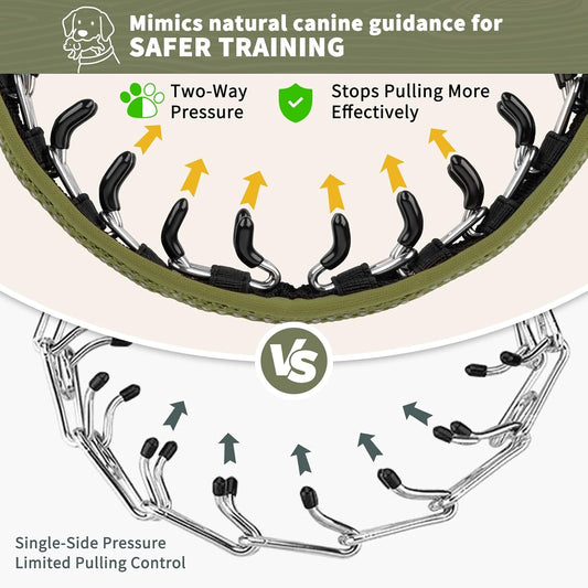 Mayerzon Martingale No Pull Collar for Medium Large Dogs German Shepherd Doberman Pitbull, Patented Anti Pull Correction Dog Collar for Safety Walking Training, Reflective, Adjustable(M/L, Army Green) - Image 2