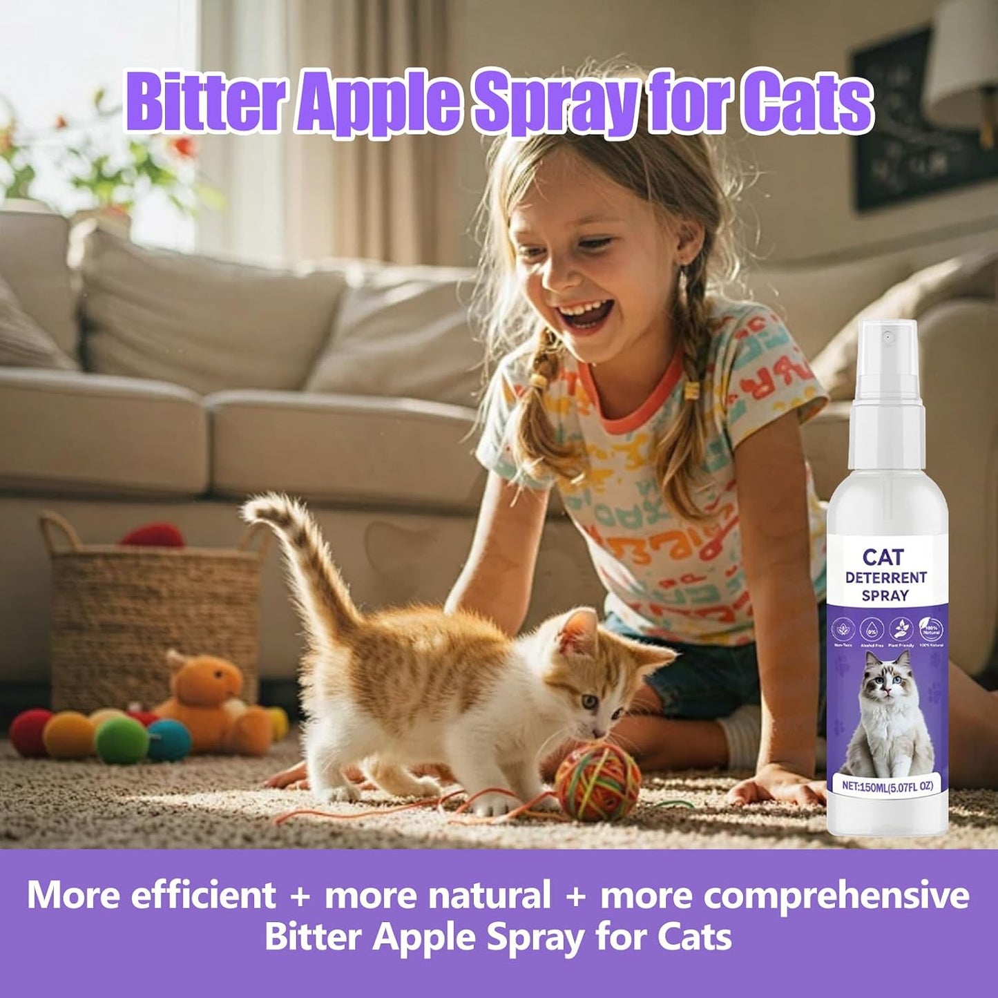 Cat avoiding furniture after using QHZ training spray