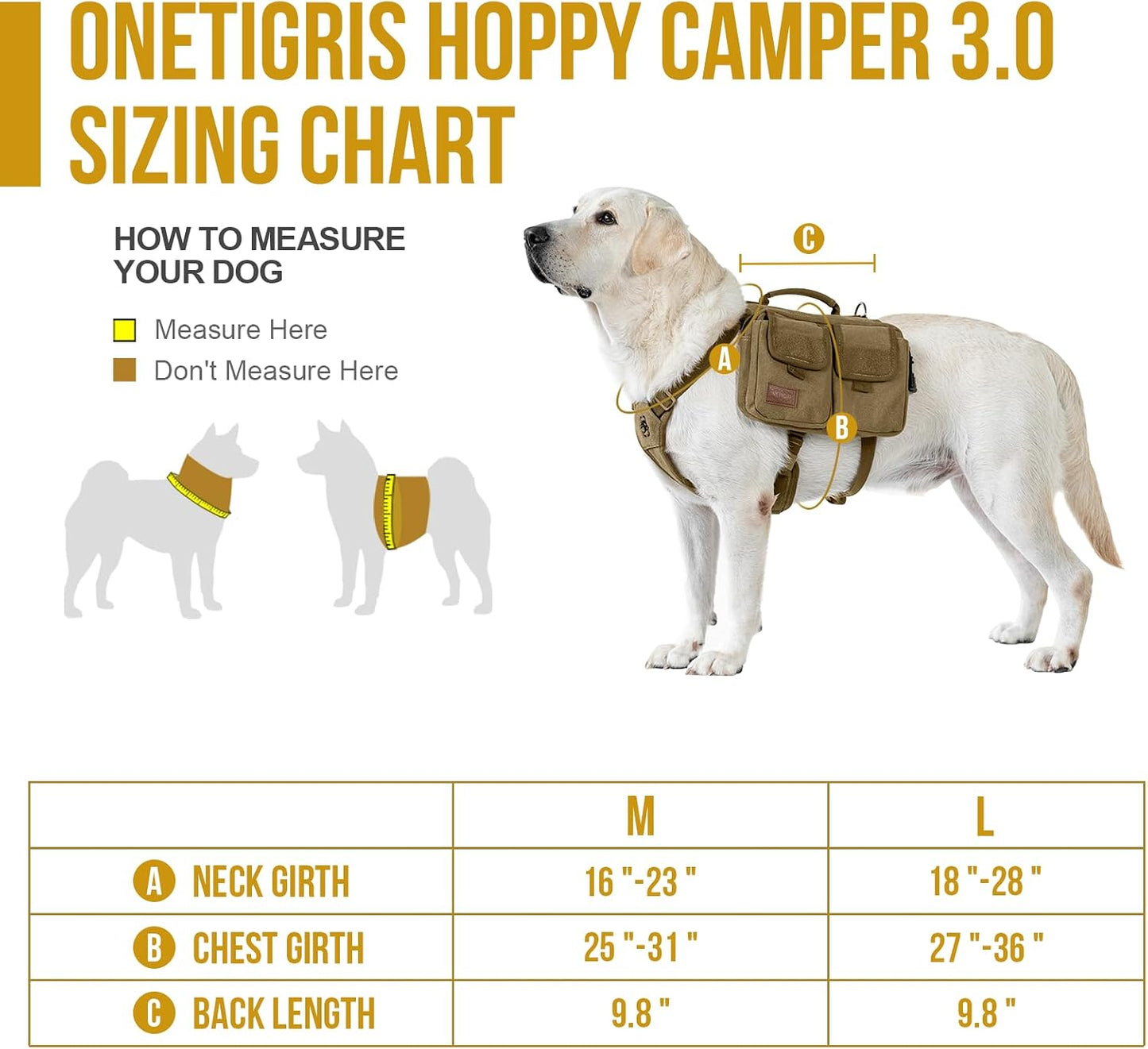 OneTigris vintage style cotton canvas dog pack resting flat showing symmetrical saddlebags