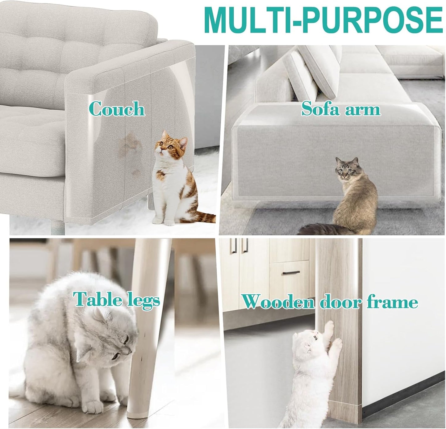 Durable anti-scratch shield protecting wooden door frame from pets
