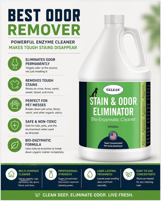 Gelean bio enzymatic urine destroyer one gallon bottle for pet stain removal