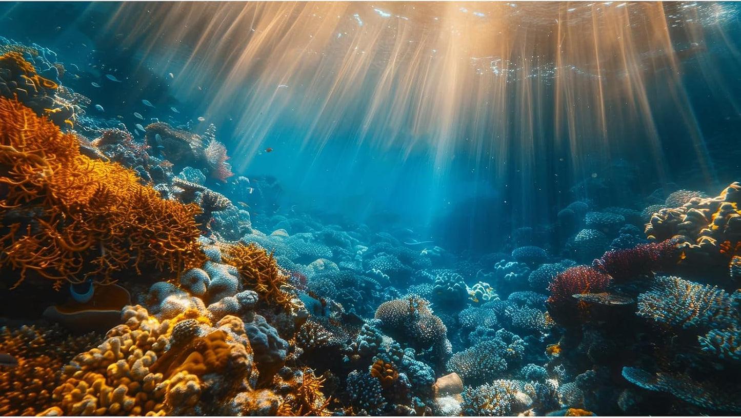 AWERT marine ecosystem style fish tank backdrop showing high definition print quality
