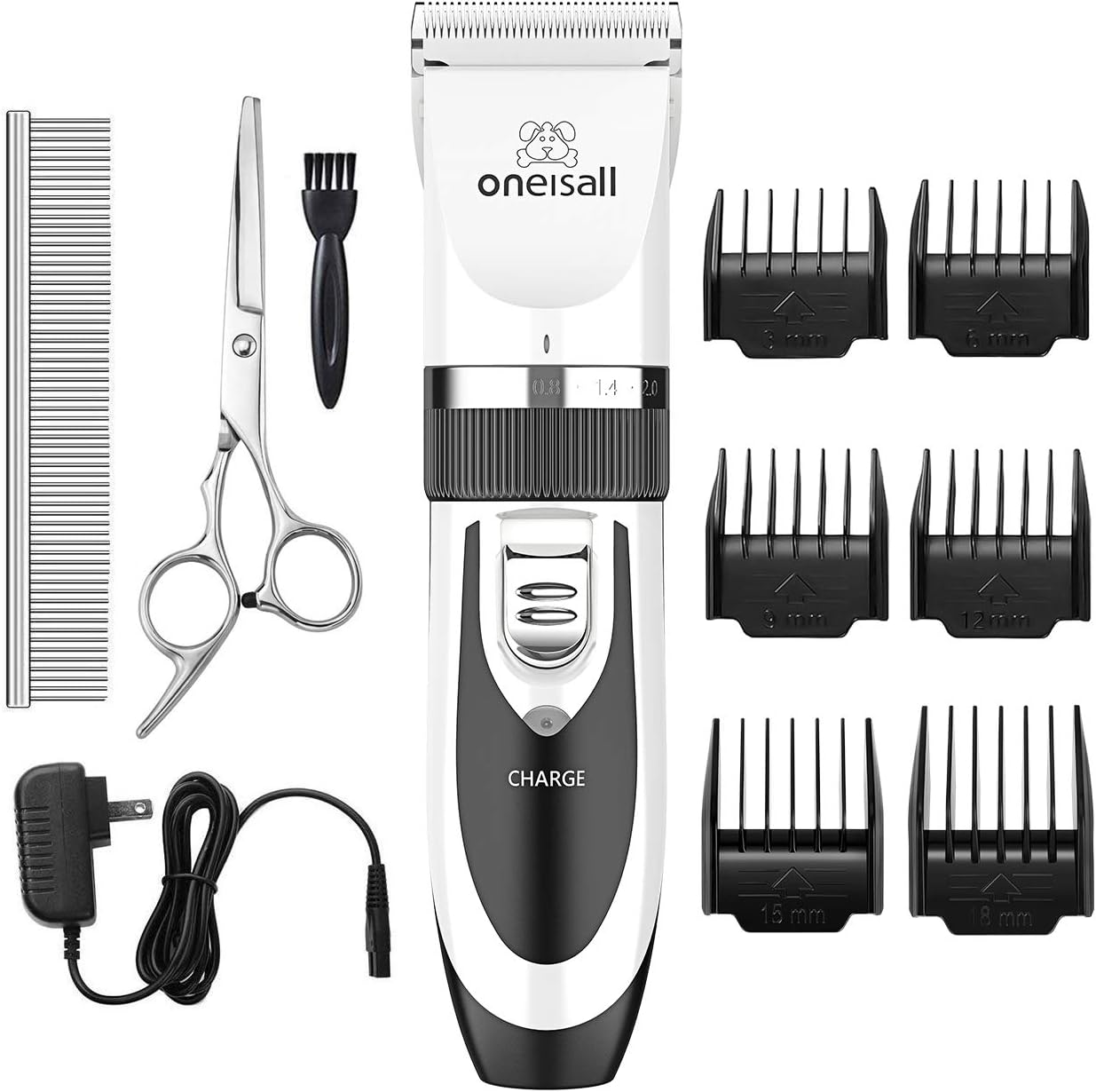 oneisall Dog Clippers Low Noise, Dog Grooming Kit with Rechargeable, Pet Shaver Cordless Electric Quiet Hair Clipper Set for Dogs Cats PetsGold - Image 10