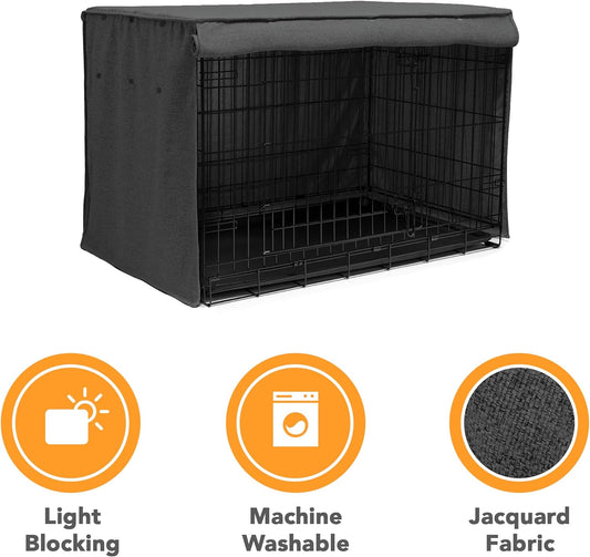 Friends Forever 48 inch dog cage cover with rolled up side door access