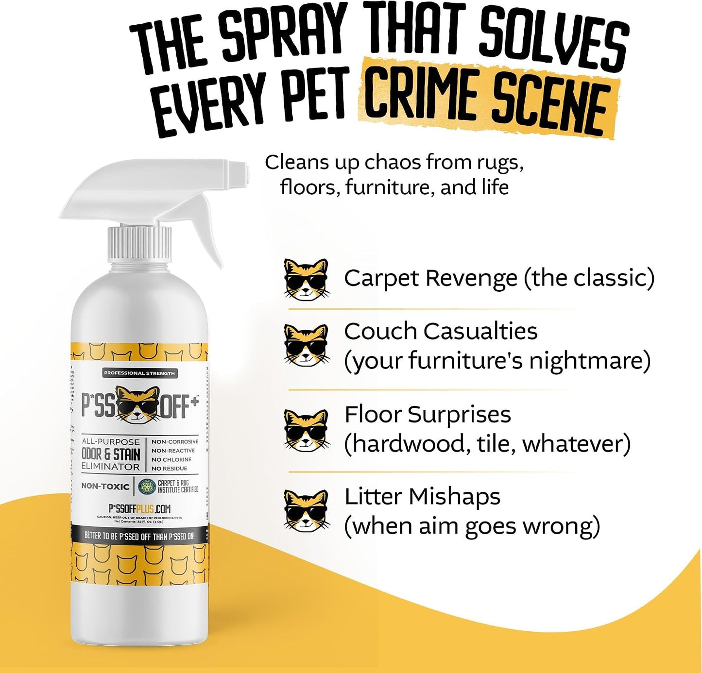 Piss Off fragrance free all purpose stain cleaner lifestyle presentation