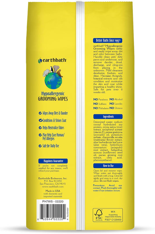 Two packs of Earthbath fragrance free pet wipes side by side