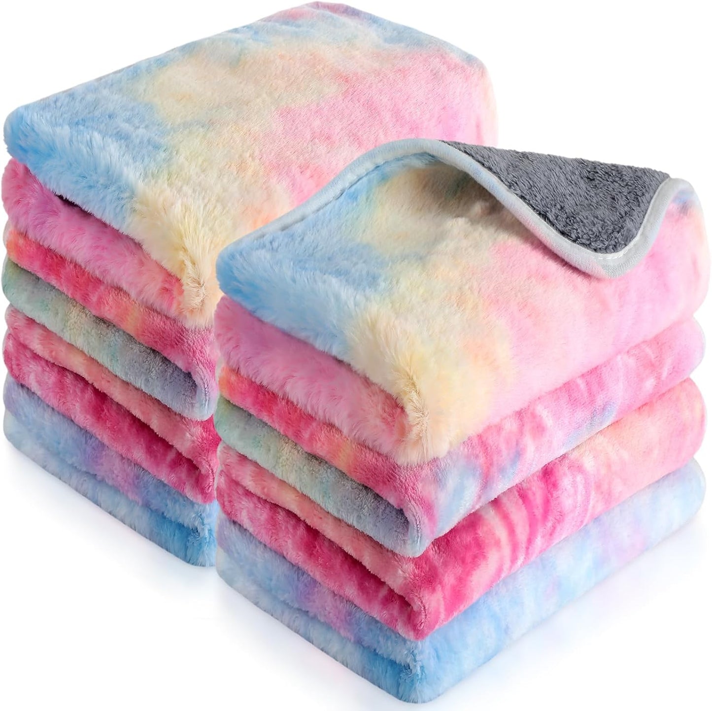 Tudomro 8 Pcs Absorbent Guinea Pig Blankets Washable Small Animal Fleece Bedding Cage Liners Reusable Pet Sleep Mat Pad Cover for Ferret Chinchilla Furniture Protection(Dot,12 x 12 Inch) - Image 15