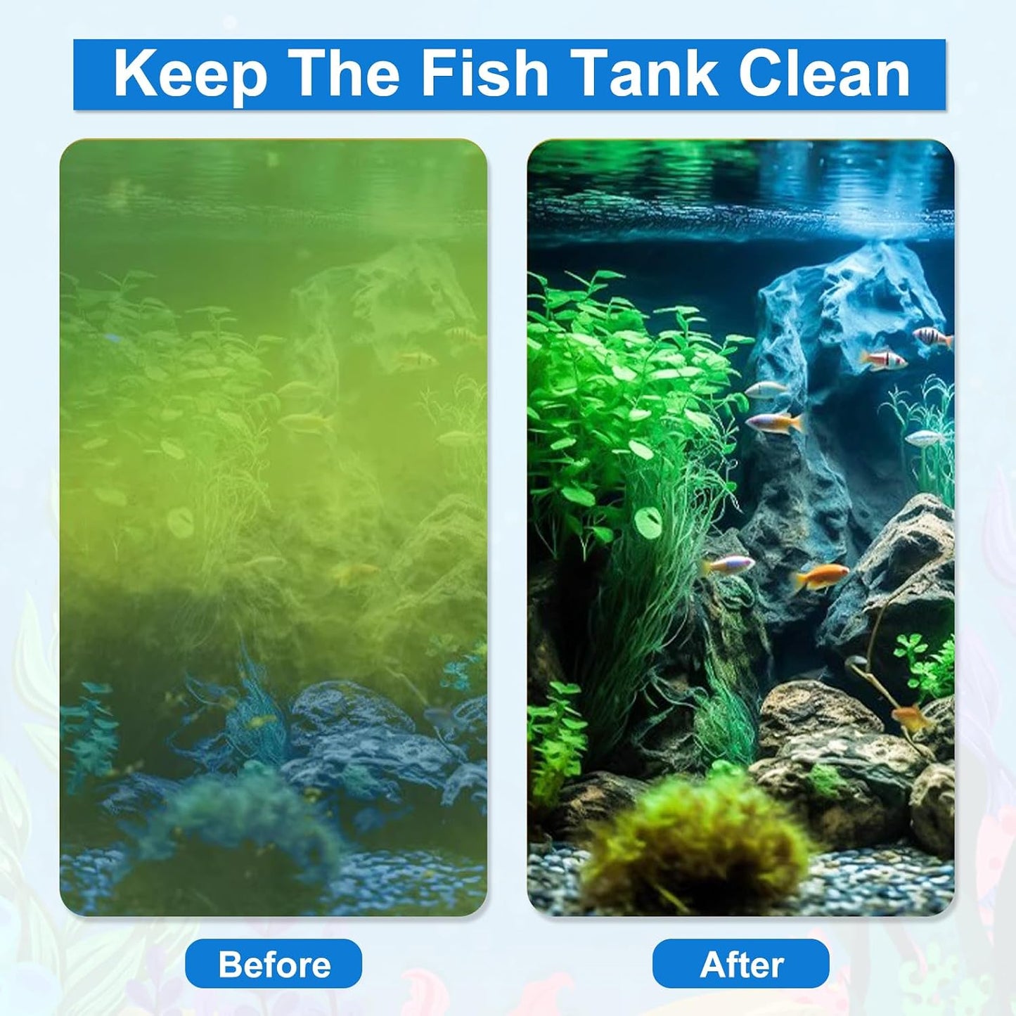 Lanswood professional aquarium maintenance set being used on a glass aquarium