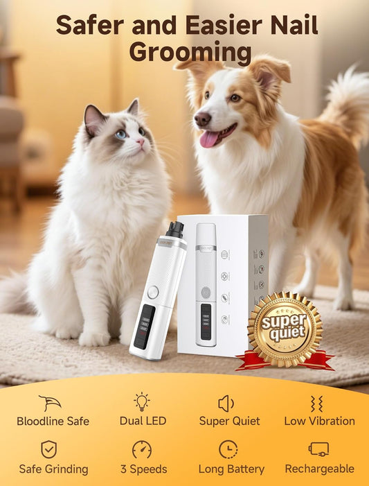 Ckin Pet nail grinder showing 3 speed settings on digital display