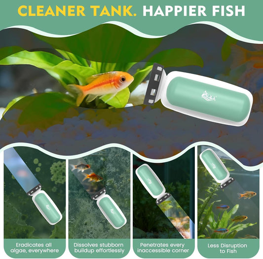AQQA self floating aquarium algae scrubber floating on water surface
