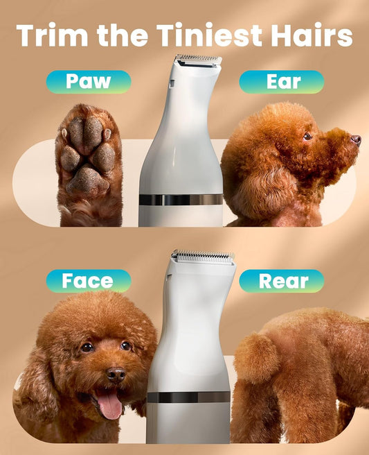 Oneisall cordless small pet hair trimmer interchangeable standard and mini blades