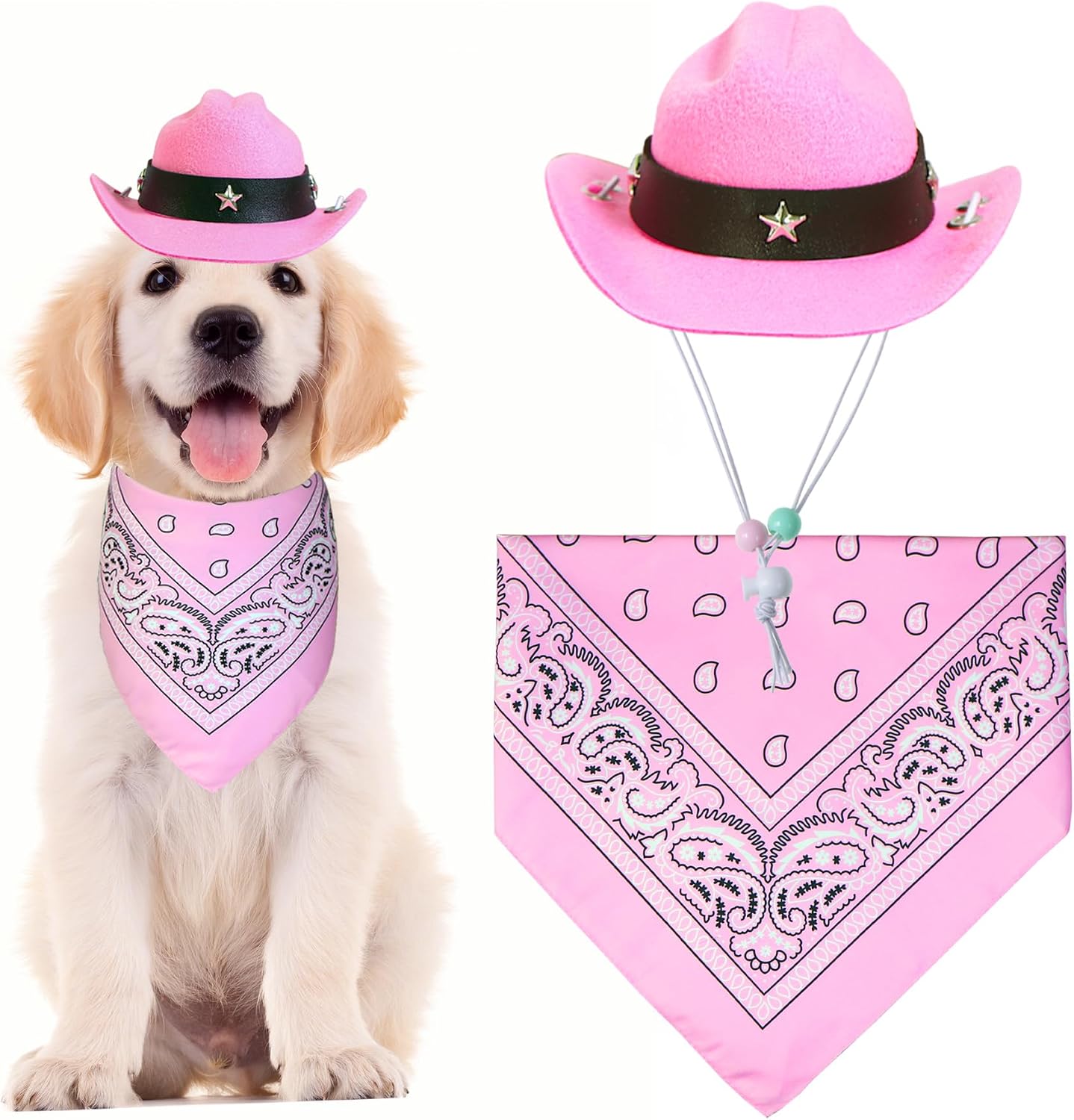 GOYOSWA Dog Halloween Costumes, Dog Cowboy Costume Halloween Pet Cowboy Hat Bandana Scarf for Small Medium Large Dogs Pets (Brown Hat & Red Bandana, Large) - Image 13