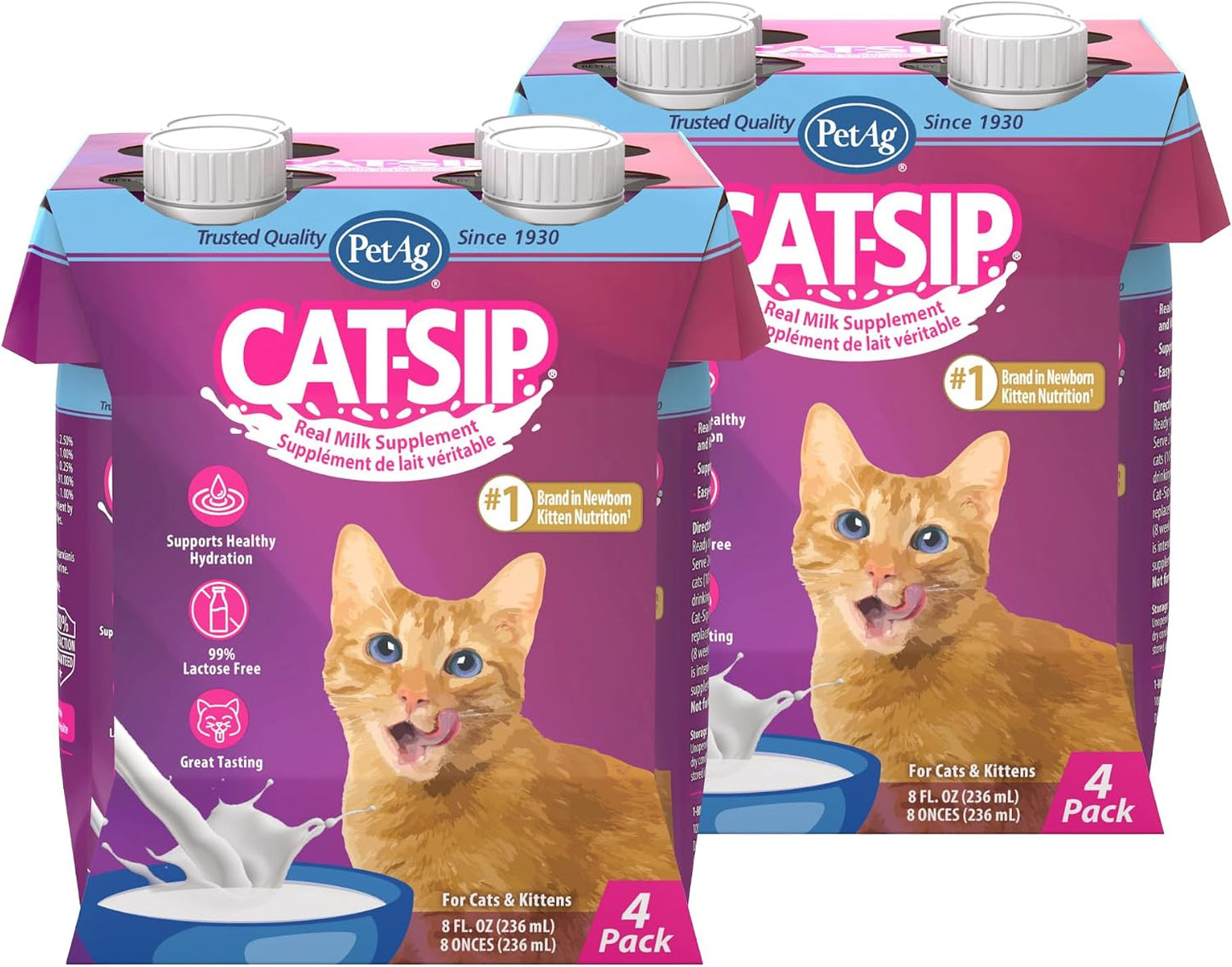 Authentic PetAg Cat-Sip liquid supplement carton for sensitive feline digestion
