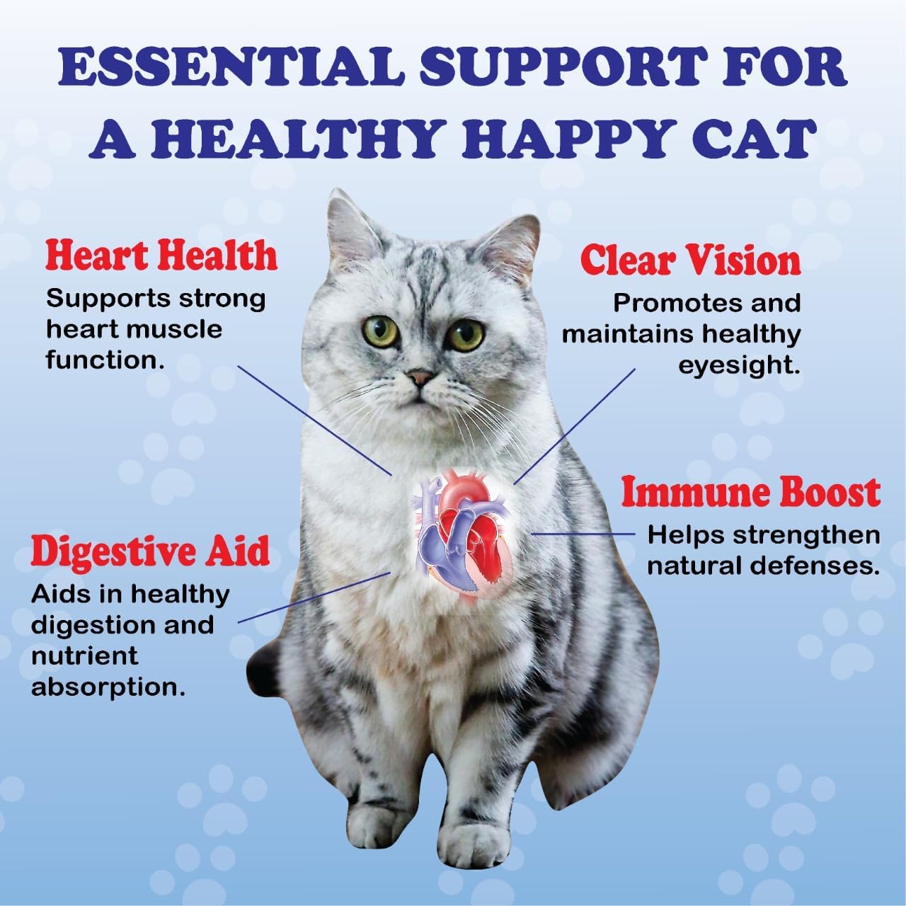 PurrVita cat taurine container highlighting coat health and vitality benefits