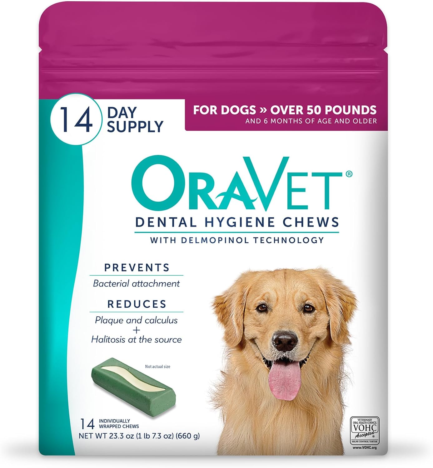 ORAVET Dental Chews for Dogs, Oral Care and Hygiene Chews (Large Dogs, Over 50 lbs.) Pink Pouch, 30 Count (Pack of 1) - Image 10