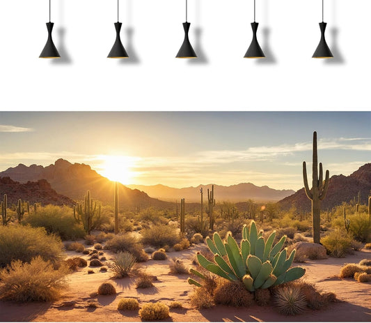 OHIOCATII terrarium backdrop displaying rocky sandstone mountains and desert vegetation.