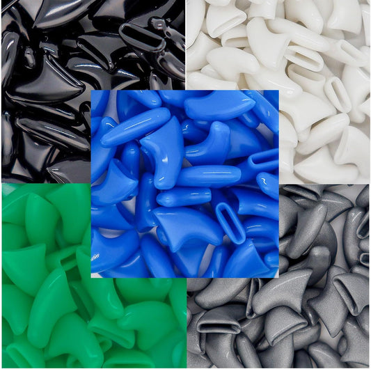 THE DDS STORE VICTHY claw covers kit layout displaying one hundred pieces with adhesive glue tubes