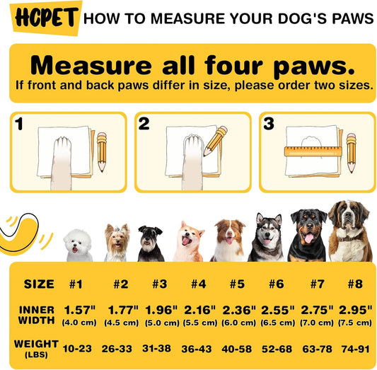 Hcpet paw protectors showing rugged anti-slip sole