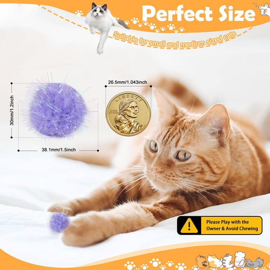 Multicolor interactive sparkle balls for cats