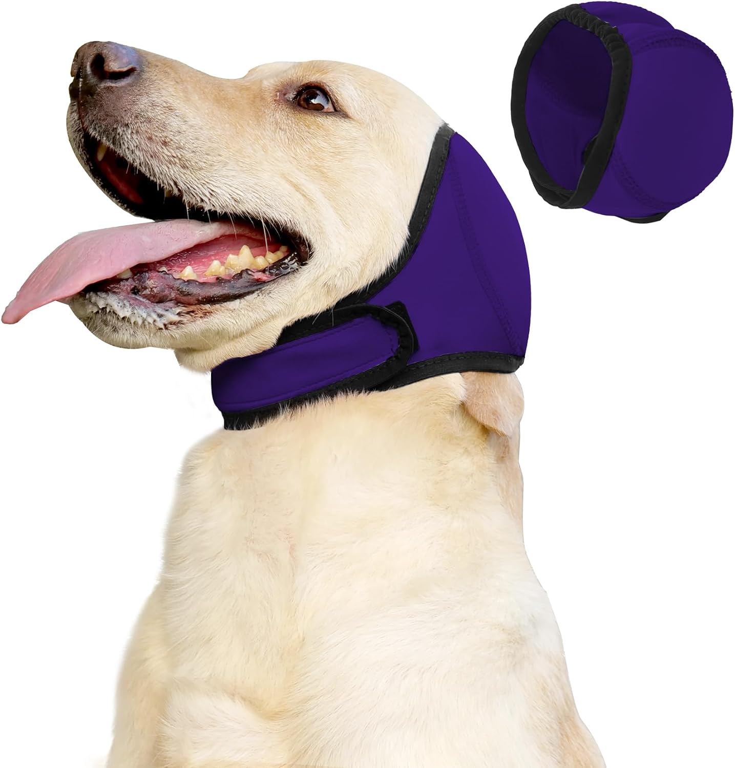 JOHNBOLIN Dog Ear Muffs & No Shake Ear Wrap for Hematoma, Bathing, Drying, Swim& Noise Anxiety Relief- Elastic Waterproof Ear Protector with Calming Hoodie Design for Grooming/Head Ear Cover (Grey, L) - Image 10