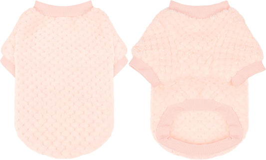 ZIAGAOP fluffy textured knit pet pullover winter coat for small dogs