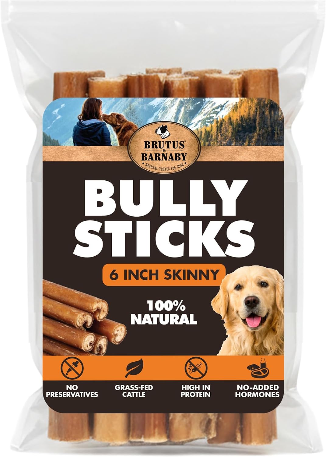 BRUTUS & BARNABY Skinny Bully Sticks for Dogs 6 Inch (16 Count) - Natural Grass-Fed Beef Chew Sticks, Odor Free, Single Ingredient, Rawhide Free - for Small Dogs, Medium Dogs & Puppies - Image 9