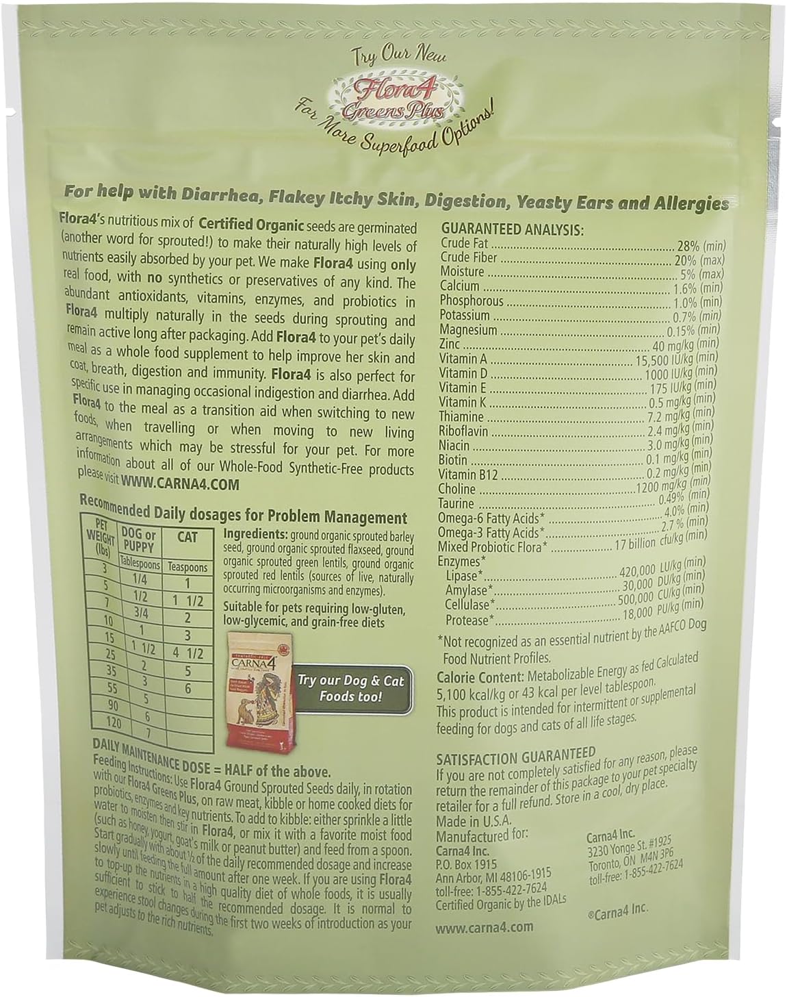 Premium imported USA pet health supplement 18 ounce bag details