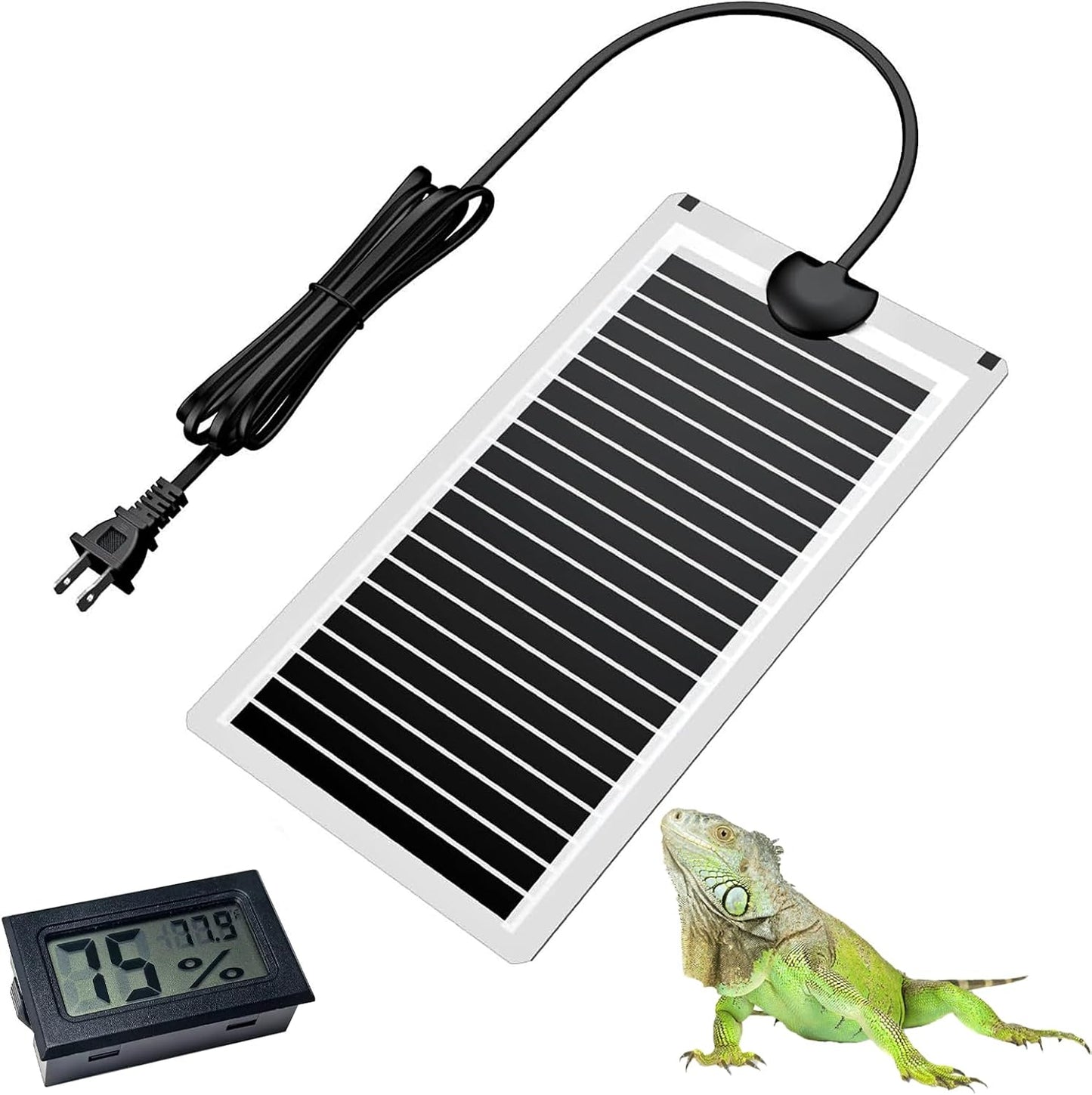 Full kit view of the Hamiledyi reptile heating system including instructions for safe terrarium thermal gradients.