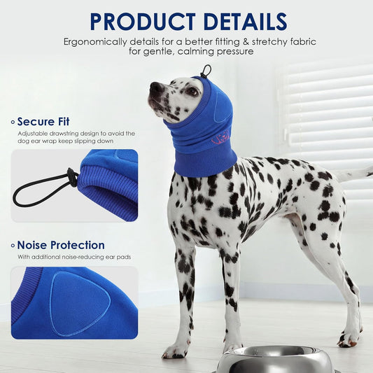 KOESON no shake ear wraps for dogs being used during a grooming session