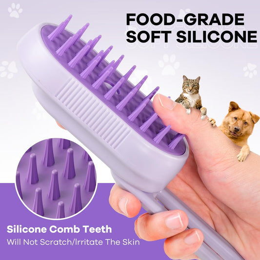 SILVLF 4 in 1 pet grooming comb with the handle folded showing compact storage capability