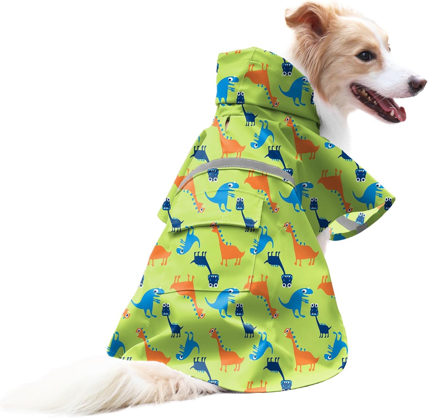 NACOCO Large Dog Raincoat Adjustable Pet Water Proof Clothes Lightweight Rain Jacket Poncho Hoodies with Strip Reflective (XL, Pink) - Image 15