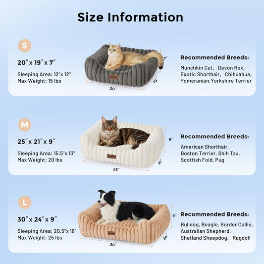 Grey Zomisia pet bed with plush faux fur texture