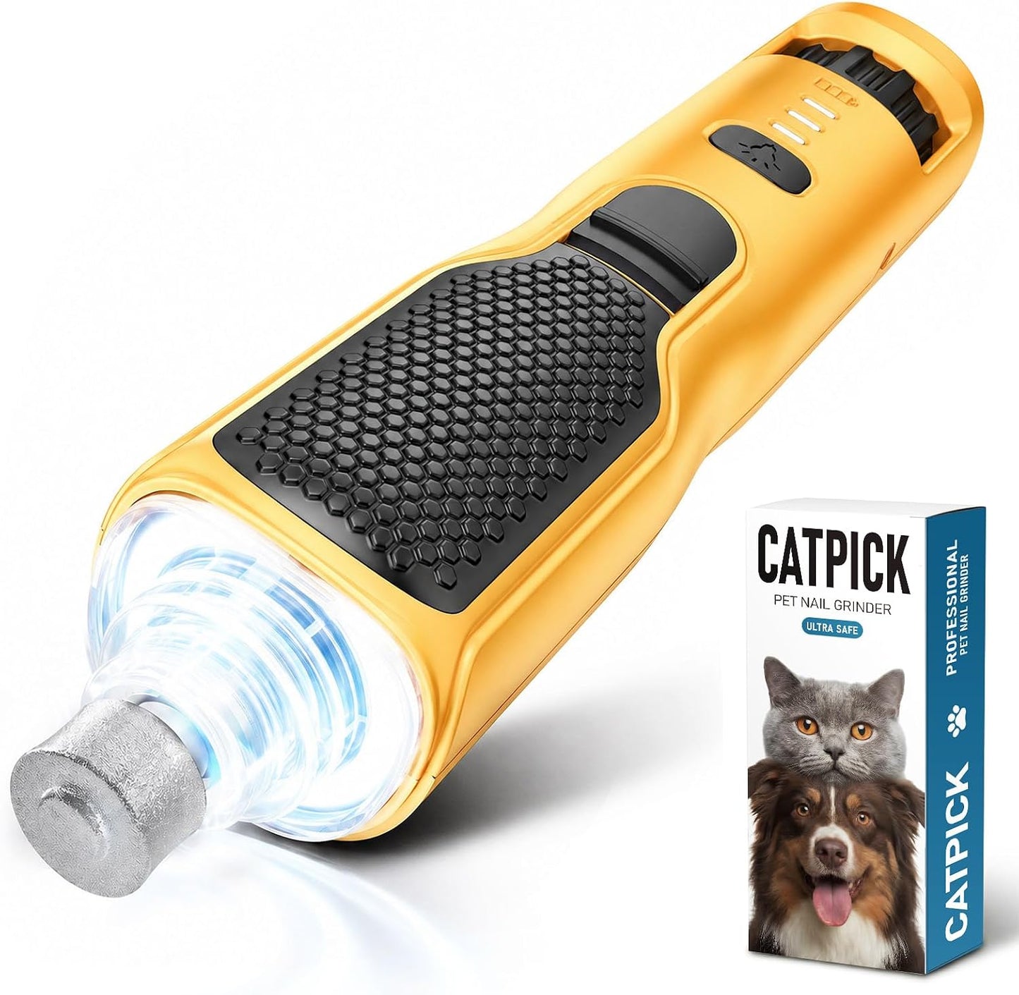 7-Speed Dog & Cat Nail Grinder with Light - Ring LED Safe to Avoid Overcut, Quiet Low Vibration & Powerful Fast, Cordless Rechargeable Toenail Trimmer for Small & Large Puppy & Breeds Paws(Blue) - Image 10