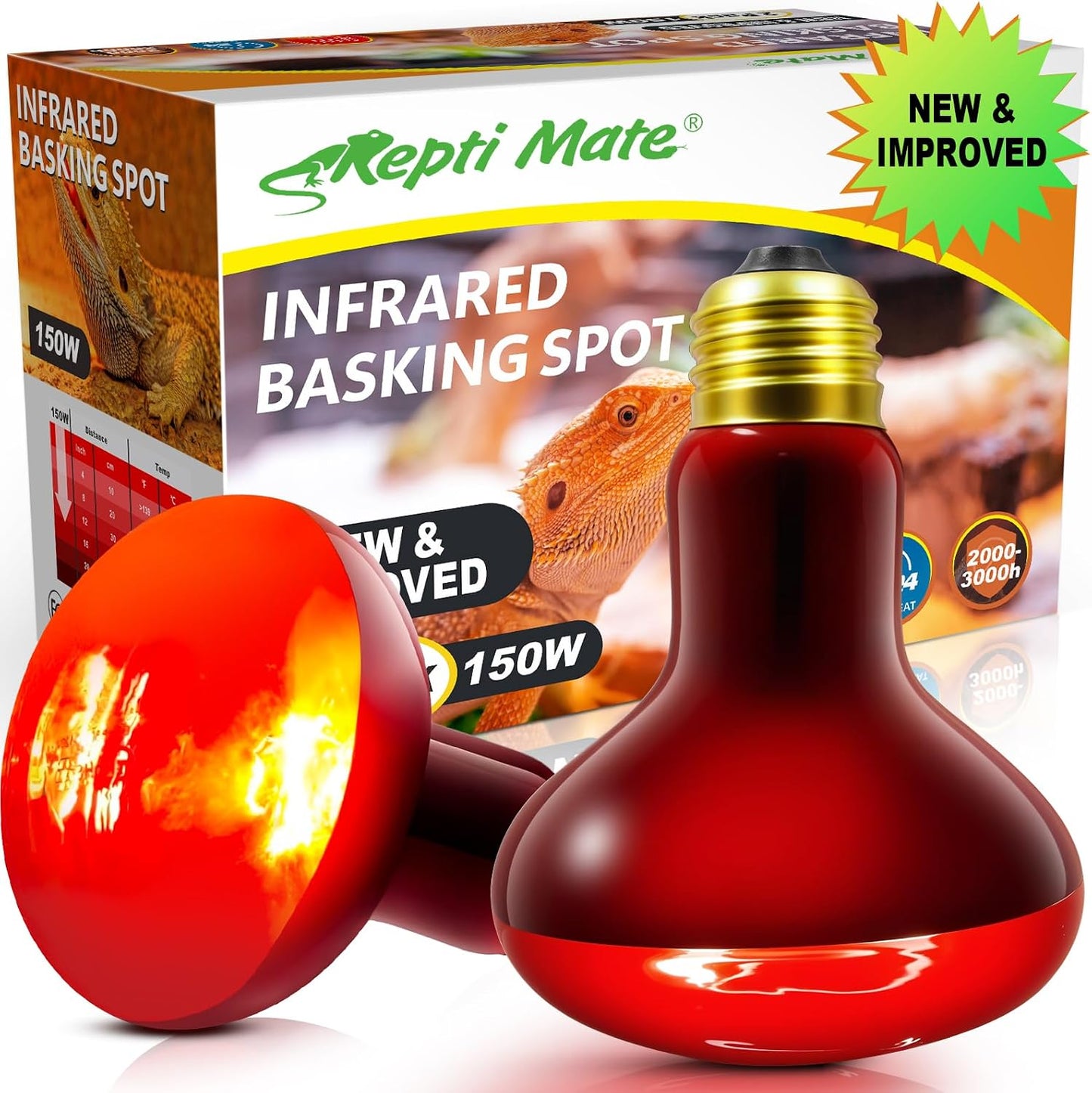 Wacool Terra dual pack infrared basking spot lights side by side view