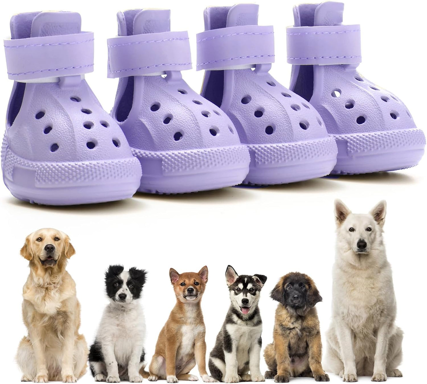 Dog Shoes for Hot Pavement,Non-Slip Waterproof Breathable Easy to Clean Put On and Take Off Dog Boots,Paw Protector for Hot Summer Roads Winter Snow (Pink, Size 8:(3.15"x2.56")(L*W)) - Image 12