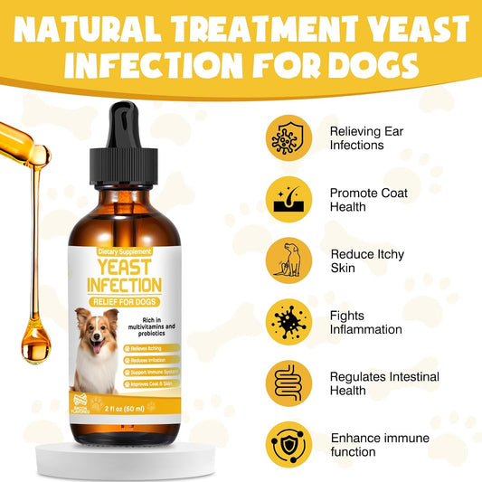 ZZTRMY dog ear infection treatment drops showing natural ingredients panel