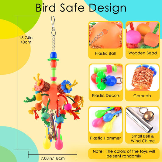 KATUMO parrot shredder toy showing the central orange treat ball